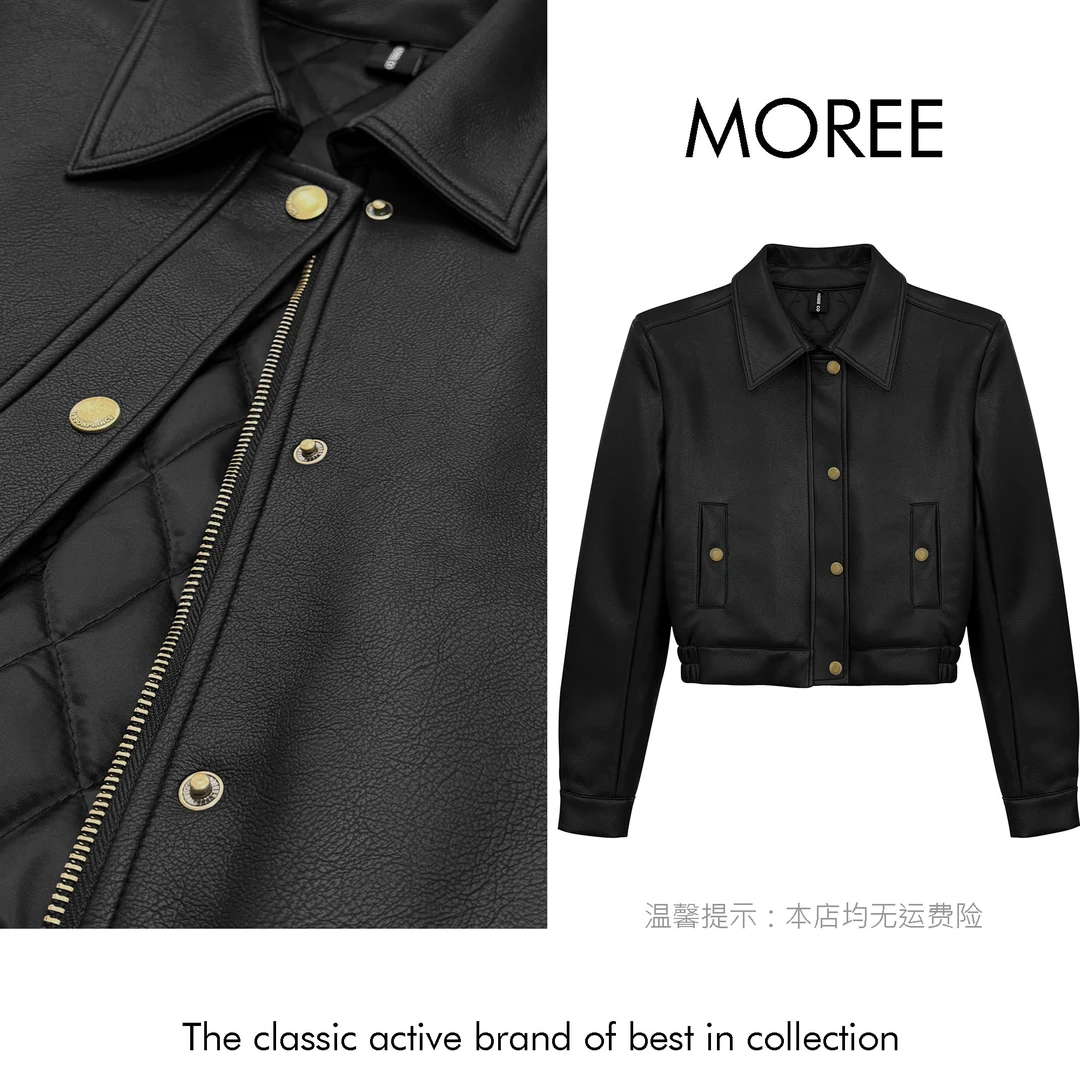 【MOREE】美式Assez fins机车超帅夹棉皮衣外套-F8212