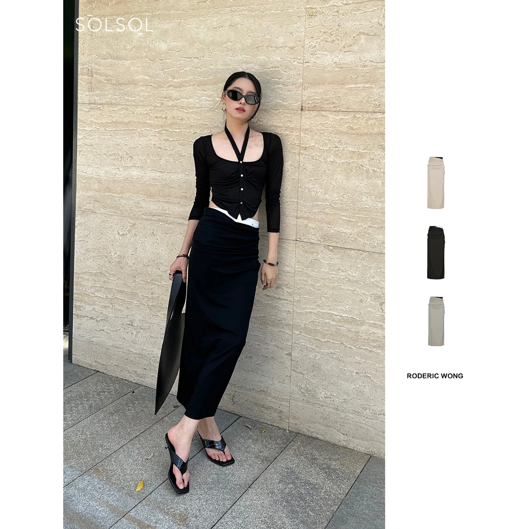 RODERIC WONG 设计师品牌 25春夏 不规则褶裥半裙 SOLSOL买手店