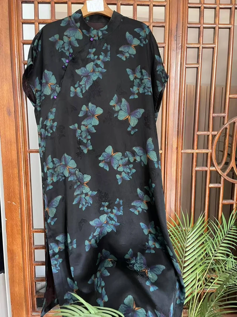 一品香云纱（福蝶满满）新中式长裙