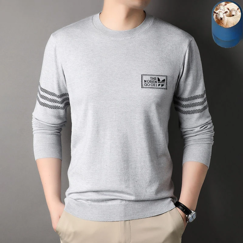 高端气质大方个性男士长袖春秋季休闲打底衫2025新款百搭圆领卫衣