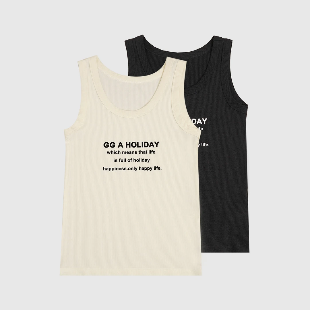 25N夏季新款轻奢高级感美式街头潮流运动健身双色背心 152203