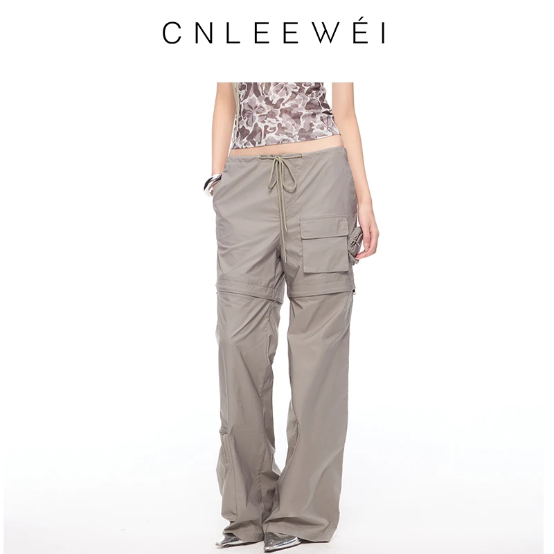 CNLEEWEI2025夏季新款户外运动时尚多口袋设计工装裤女长裤