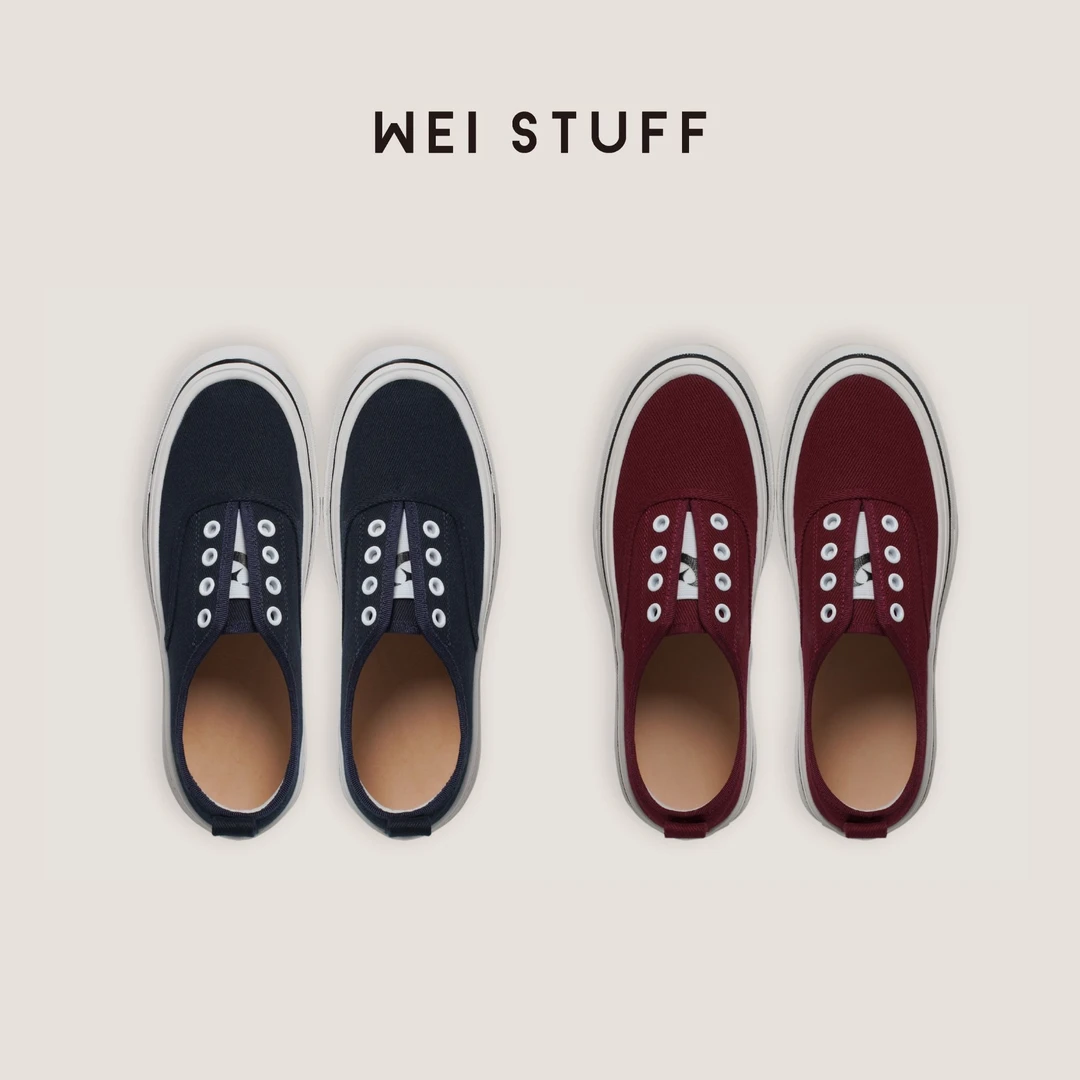 WEI STUFF 舒适牛皮时尚休闲平底休闲板鞋 9235.