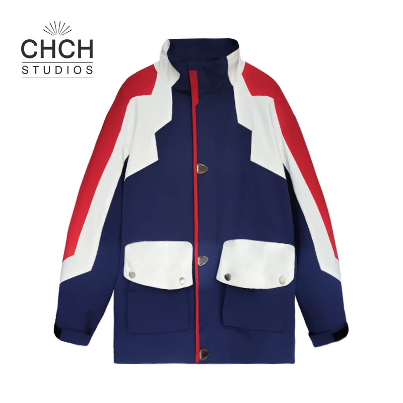 JY2YR1546秋冬新款时尚撞色拼接立领抽绳收腰羽绒服女