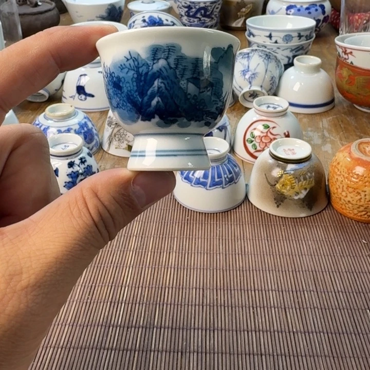 青花瓷器杯子茶具