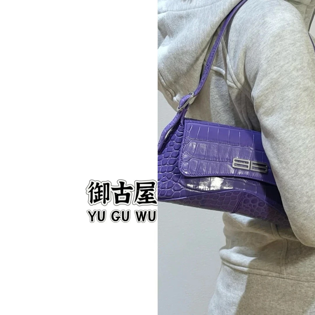 95新 Balenciaga/巴黎世家 多宝二奢/29522/紫色xxflap单肩包