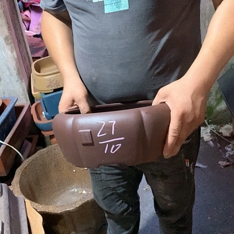 紫砂花盆手工艺品