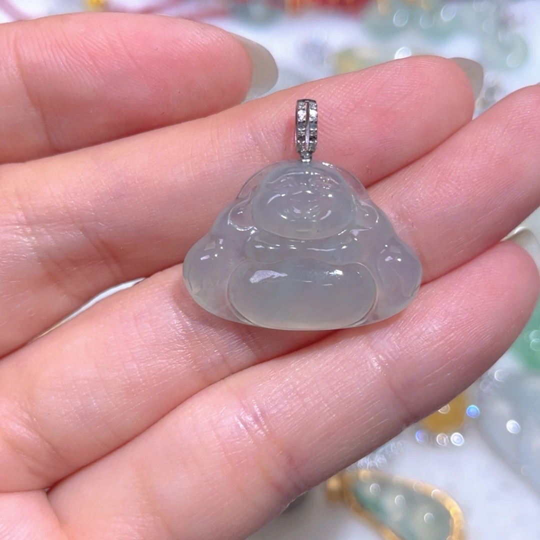 颈饰18K金镶嵌翡翠翡翠