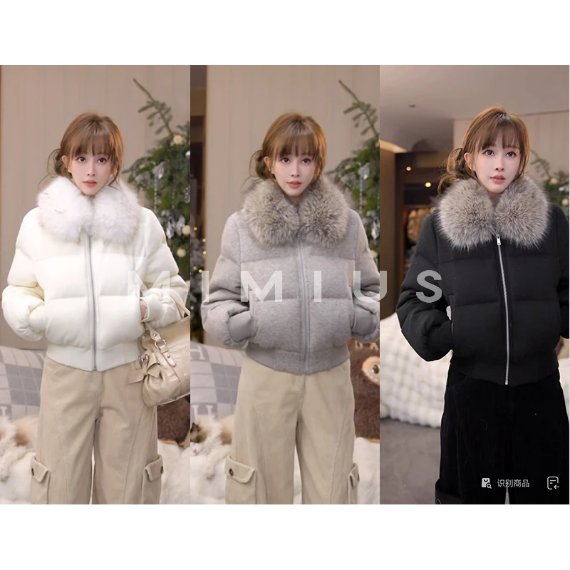 【mimius】P 可溯源三星安心羽绒翻领毛毛羽绒服外套 G12004