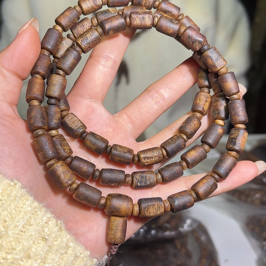 沉香手串奇楠沉香板头多圈38克➕