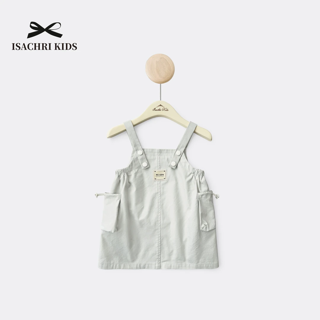 晶晶家【现发】山系工装裙背心裙春夏女童装连衣裙宝宝背带裙 IS431