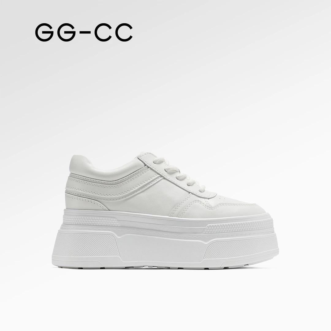 GG-CC【极简澳白】秋季新款时尚厚底增高板鞋女小白鞋休闲鞋8014