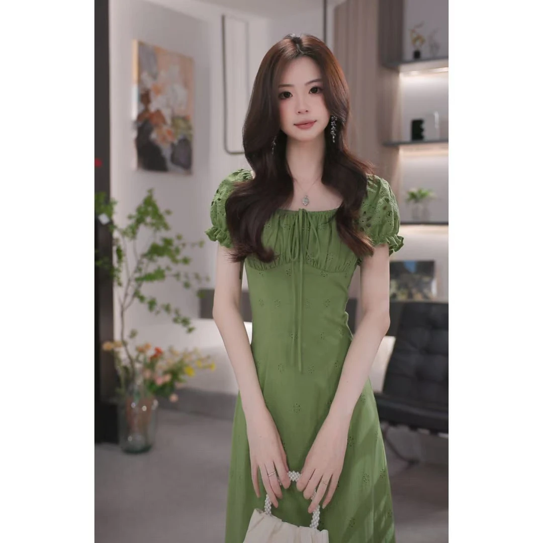 晓西-森氧絮语-夏季新款法式优雅气质高级感收腰显瘦连衣裙裙子