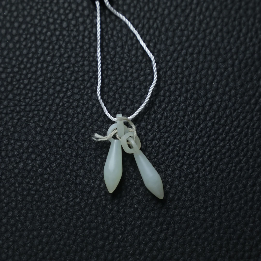 TCWWA07183清晚和田白玉菱形耳坠