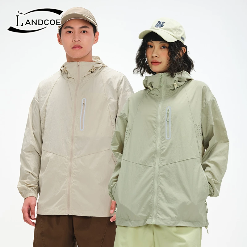 LANDCOE夏季高品质防晒服UPF100+男女情侣同款原纱速干防晒衣外套
