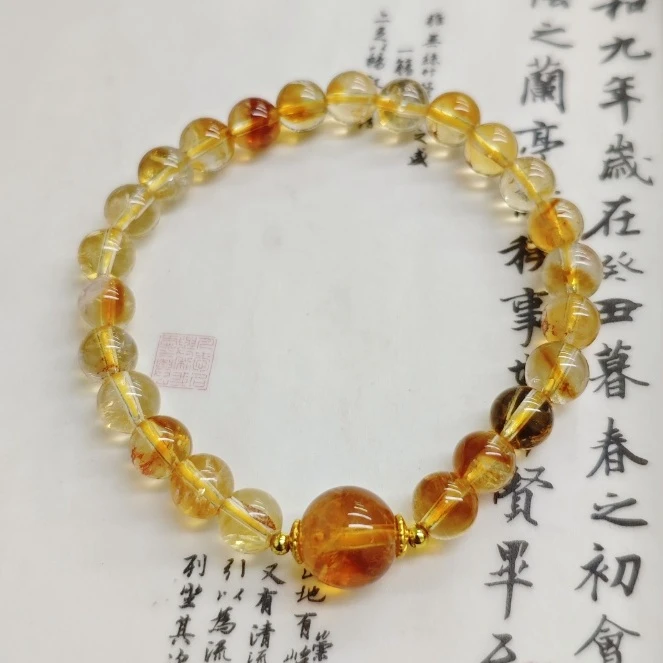 精品黄塔晶设计款富贵招财女式手链多样性发一-8871