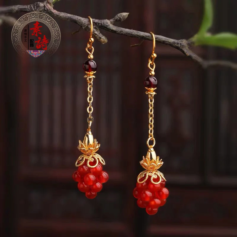 合金耳饰 复古风耳环女长款气质耳坠新中式设计感小众显脸瘦