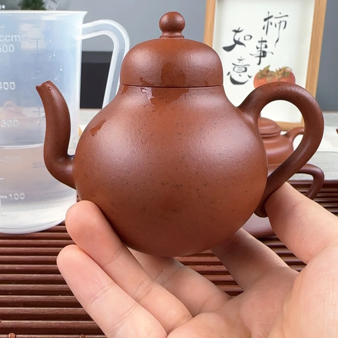 紫砂茶壶微瑕香奈黄龙山朱泥半手