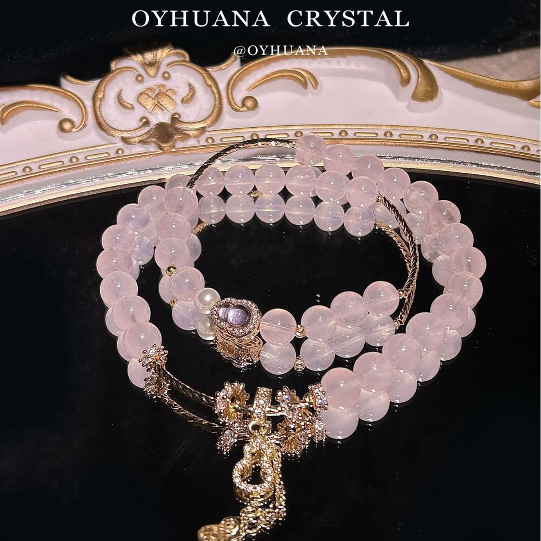 天然水晶夏季多巴胺清爽高级小众设计女百天水晶闪电极光手链