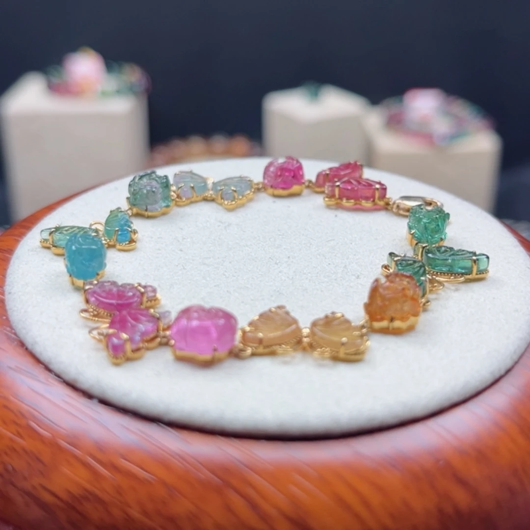 碧玺手链未镶嵌哇****o