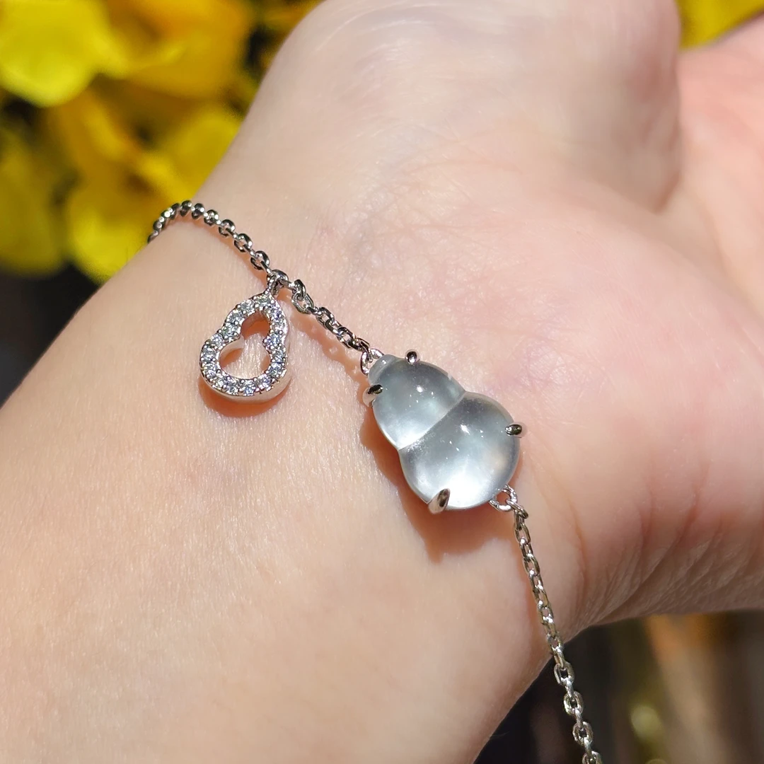 【粉丝福利】VISING天然石英质玉水沫双葫芦手链国风新中式时尚