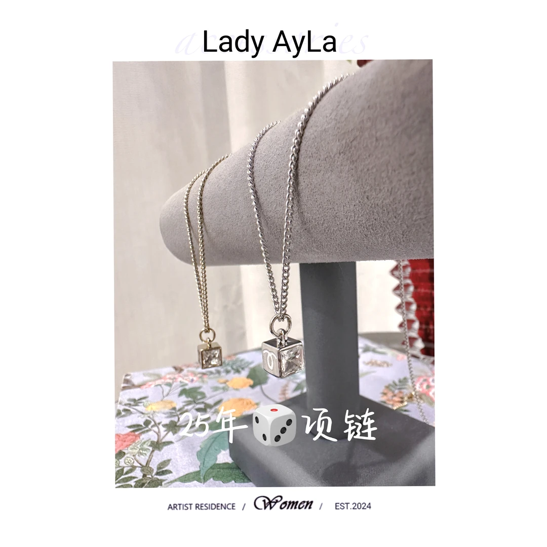 铜合金项链 25s 字母C骰子轻奢时尚项链AL9365