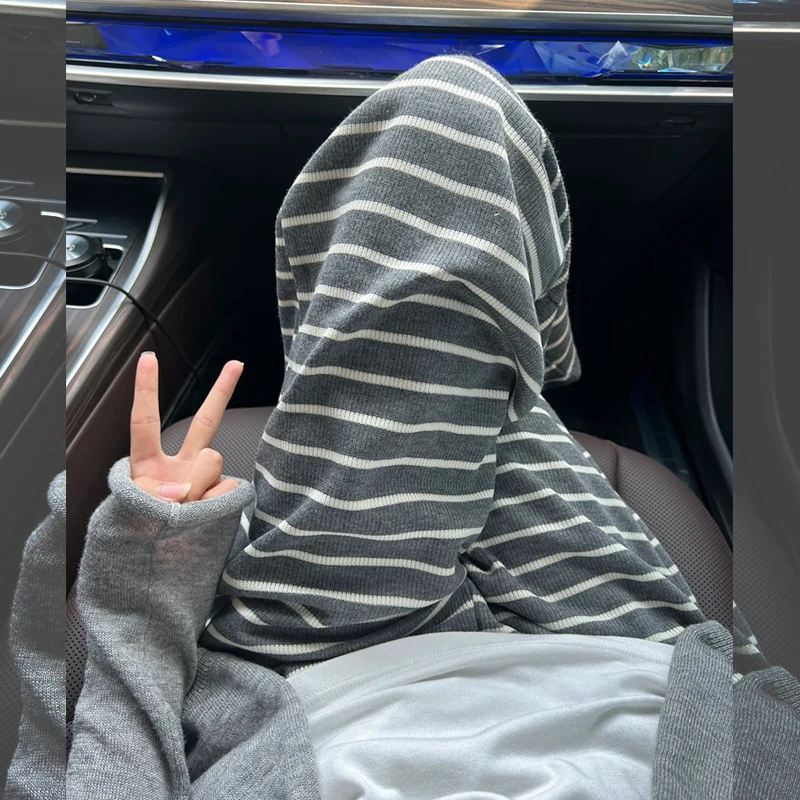 条纹阔腿裤女2025新款春季慵懒风宽松显瘦休闲垂坠感直筒裤拖地裤