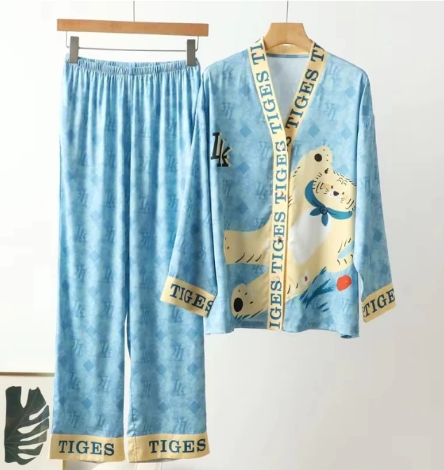 特！门店29&9！卡通虎睡衣」柔光软丝凉感无痕印染家居套装 C22387