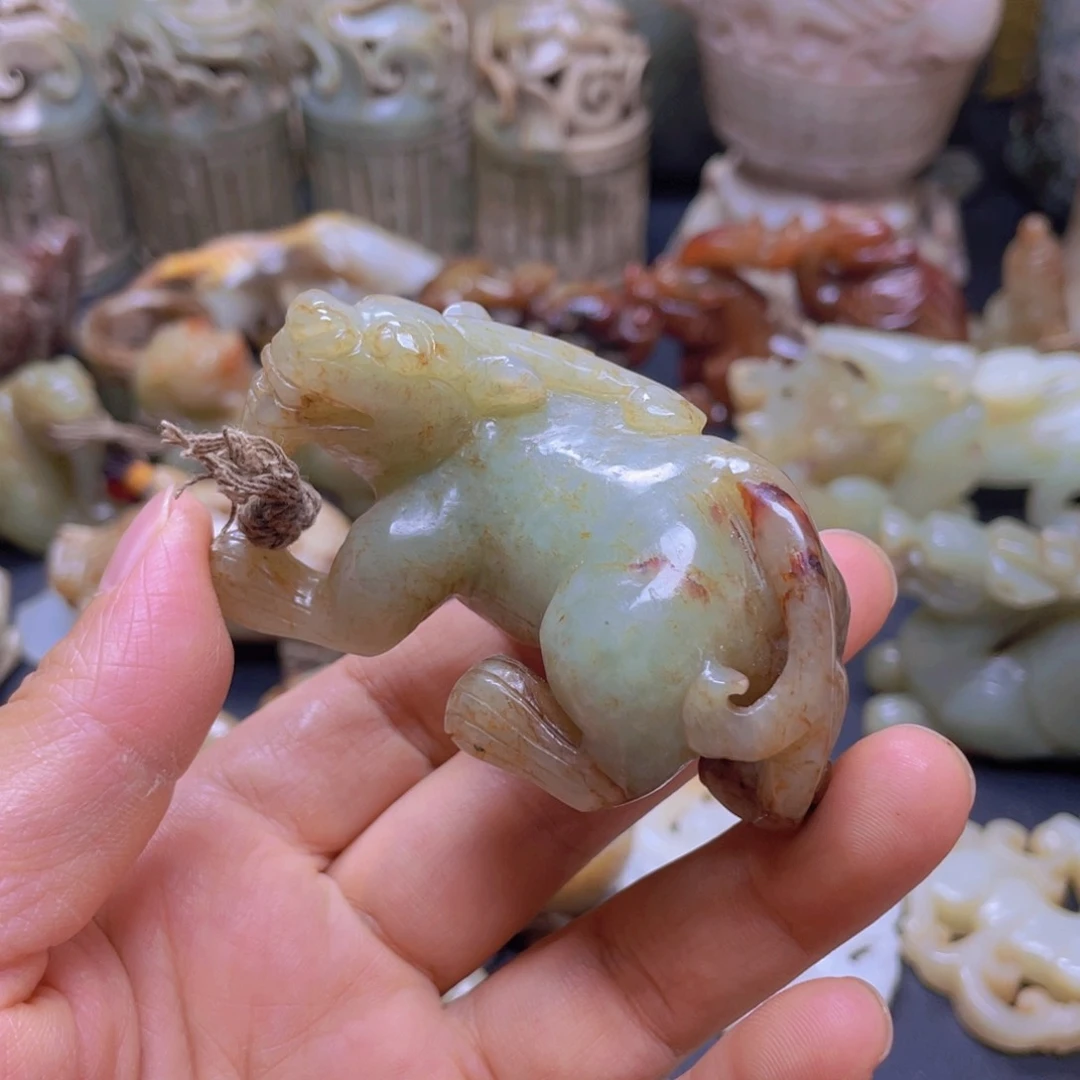 白玉菩提吊坠喜*洋摆件