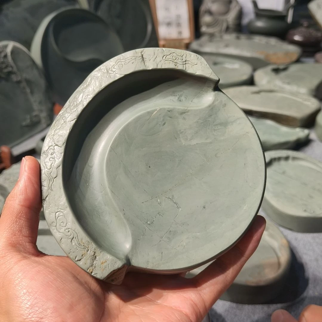 山***哥老坑洮砚，黄志民大师瓦当砚