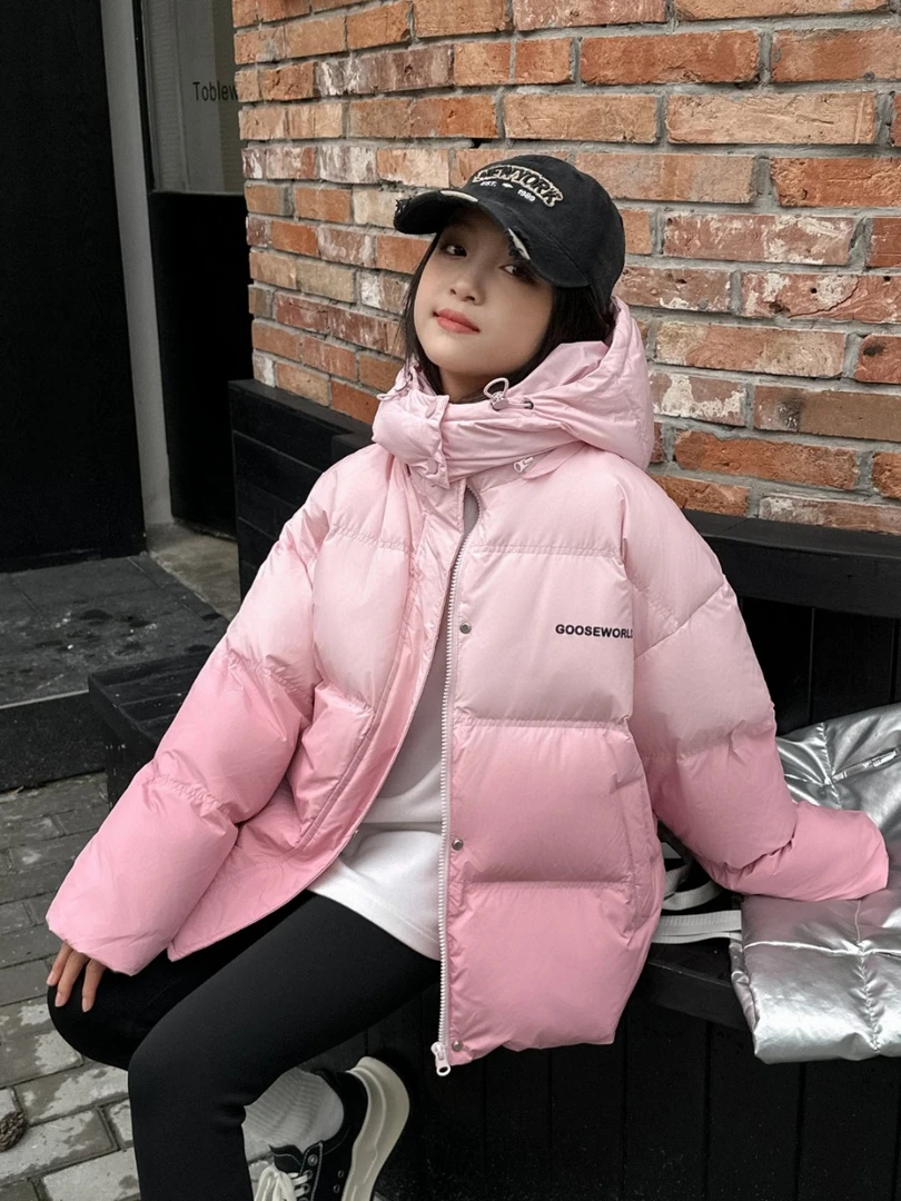 潮牌2024新款中大童冬季连帽羽绒服休闲百搭上衣外套宽松24208