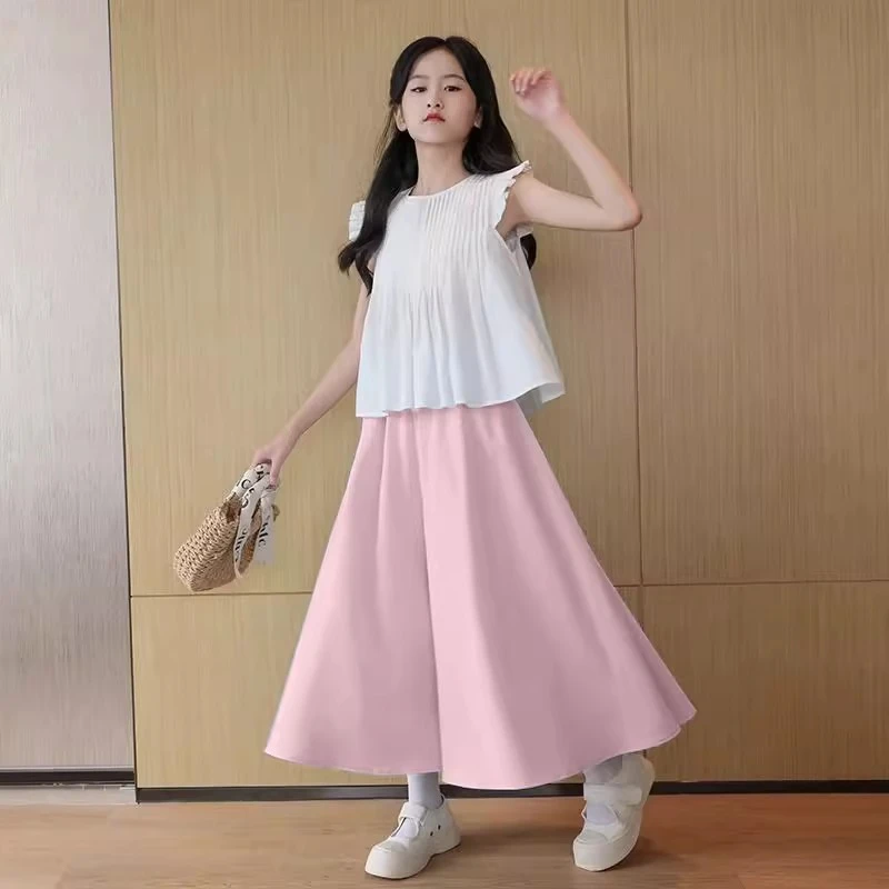 女童套装夏季薄款儿童2025新款夏装裙裤洋气连衣裙中大童冰丝裙子