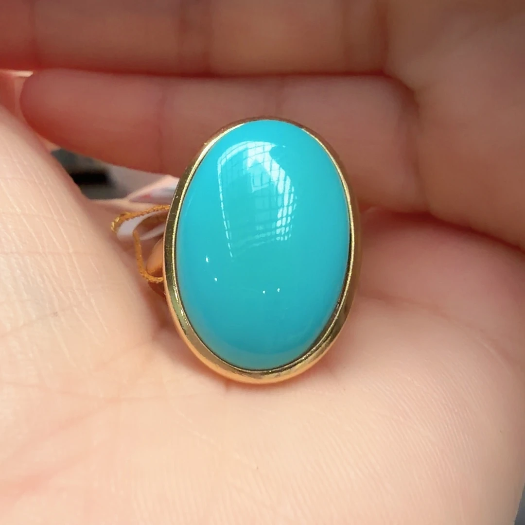 绿松石银S925镶嵌戒指