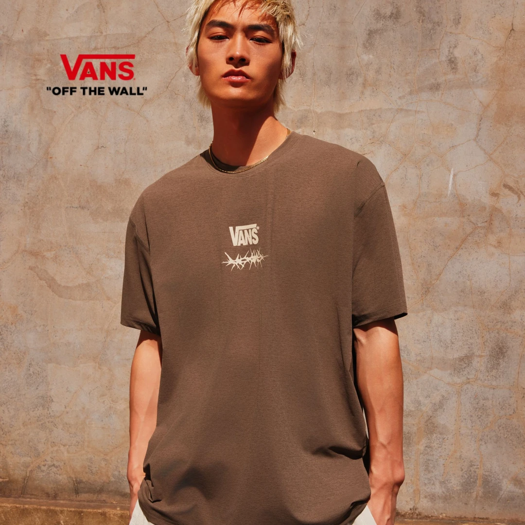 Vans范斯官方 男女情侣短袖流光风T恤logo趣味印花M3K9JC