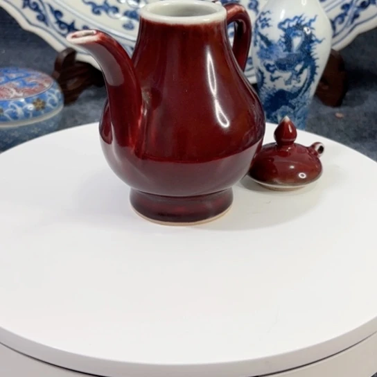 用***伢壶一个全品霁红釉执壶
