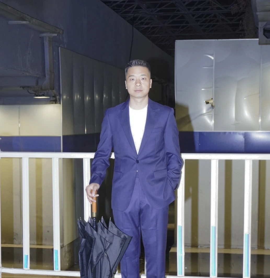50%羊毛雾霾蓝男款时尚西服休闲套装西装正装西裤蓝色紫色男士