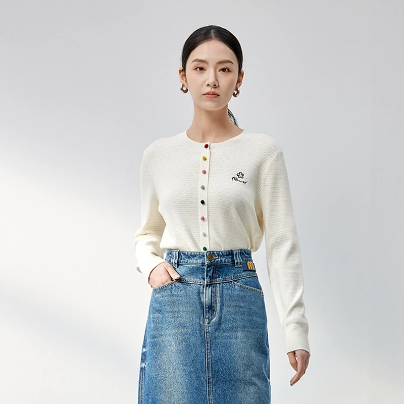 【丽公主】商场同款秋季新品花朵刺绣套头针织衫NDY7B43083