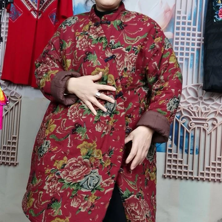 38379做旧红色棉衣