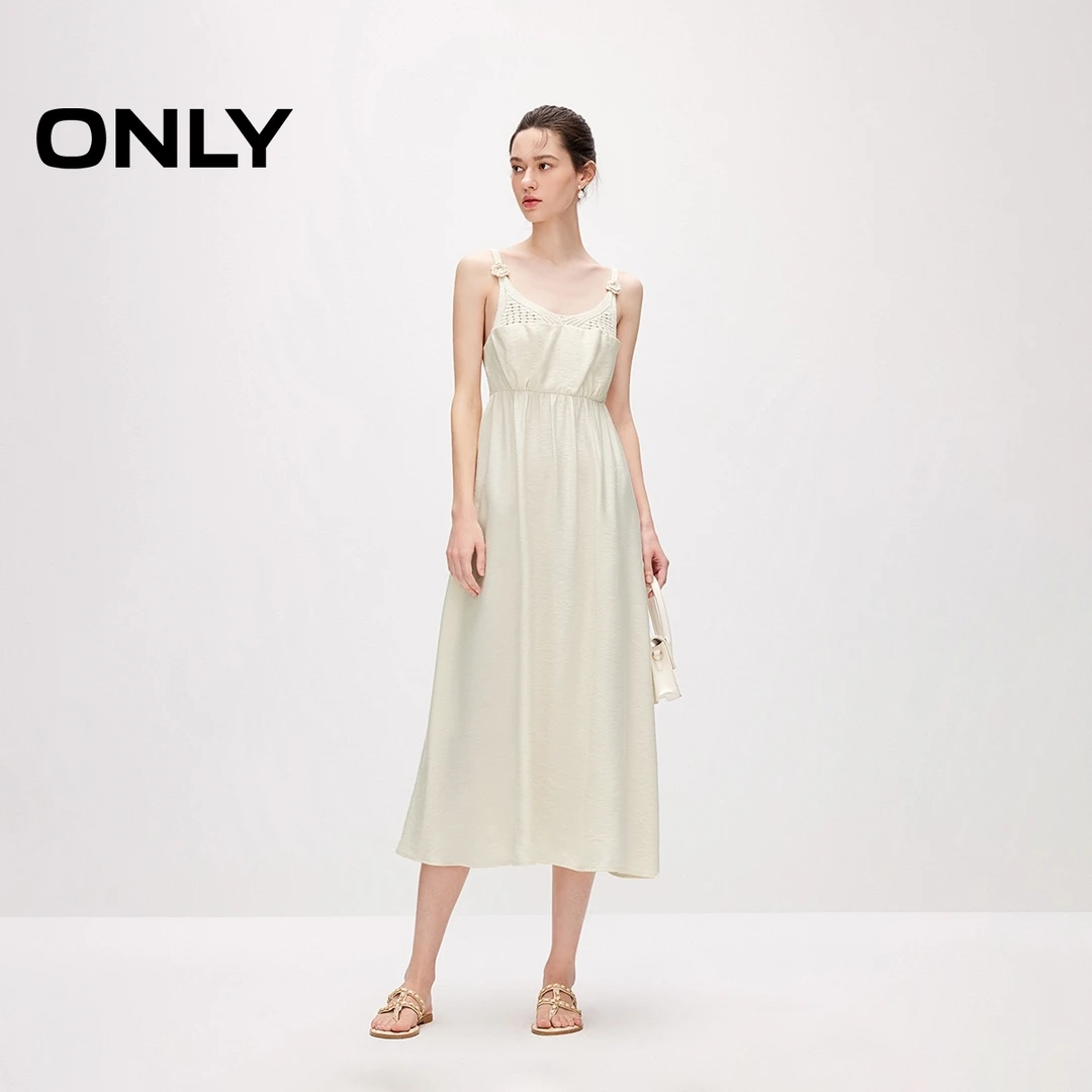 ONLY2025秋季新款罗马风沙滩吊带中长连衣裙|124207051