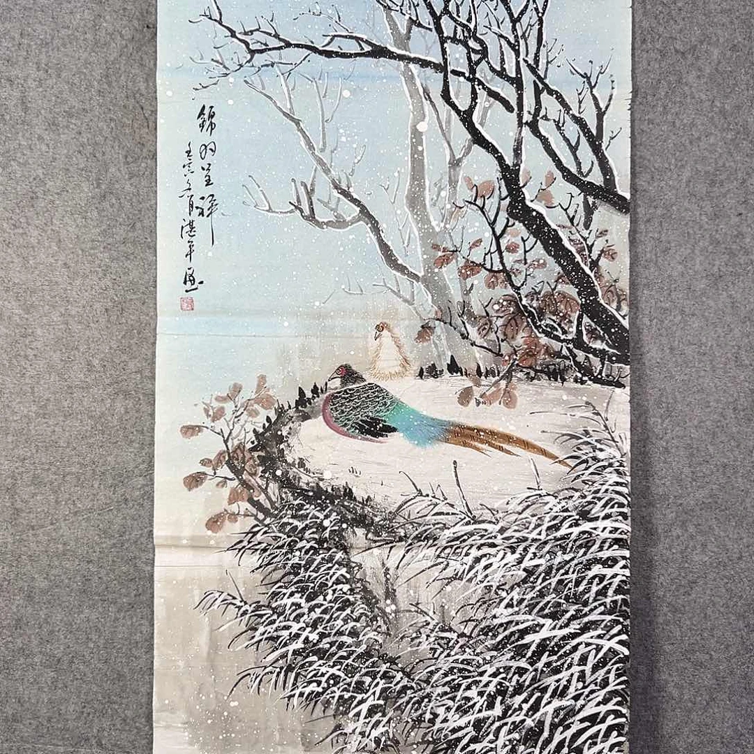 国画844 花鸟在此鸣叫时的鸣叫和