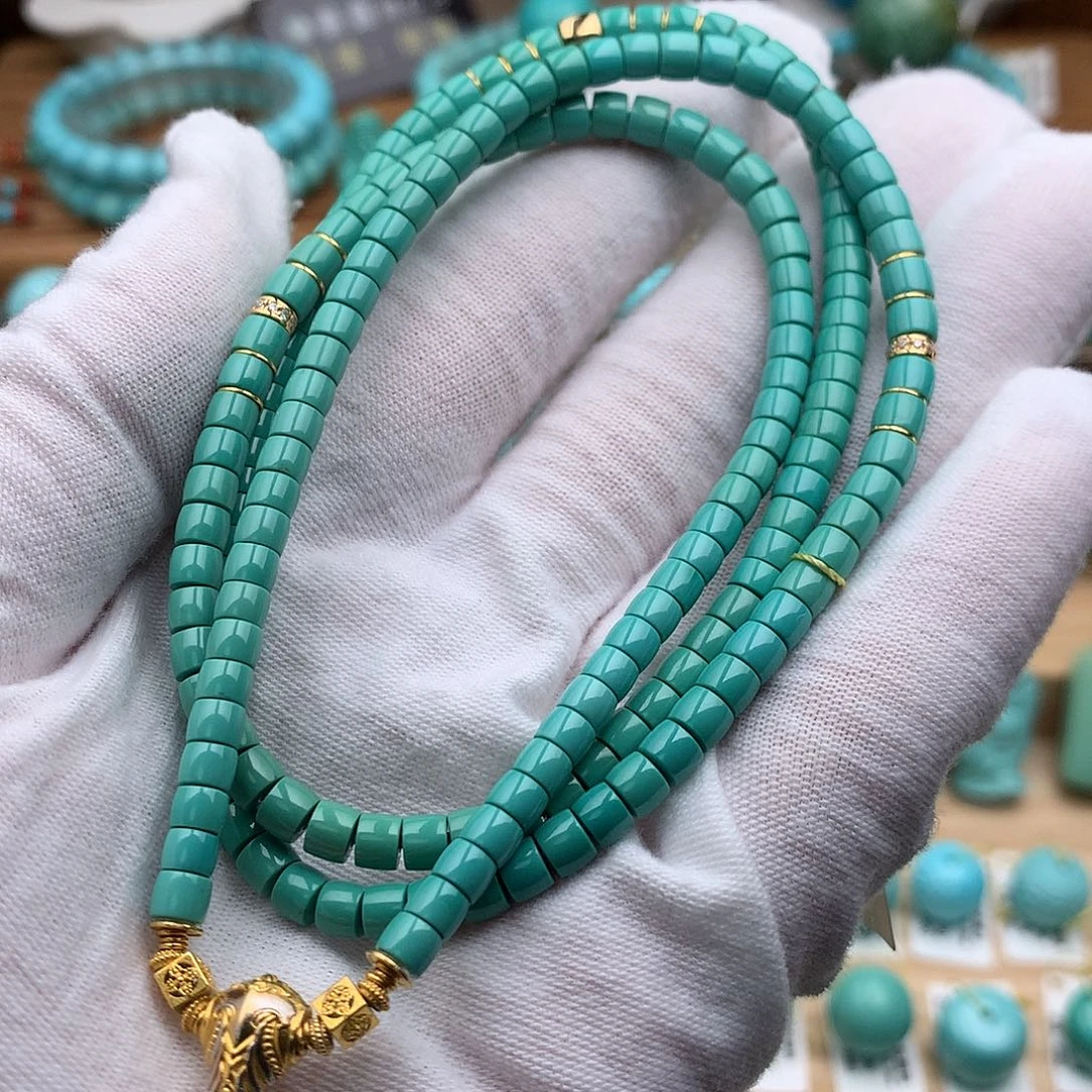 绿松石18K金镶嵌珠宝奇石