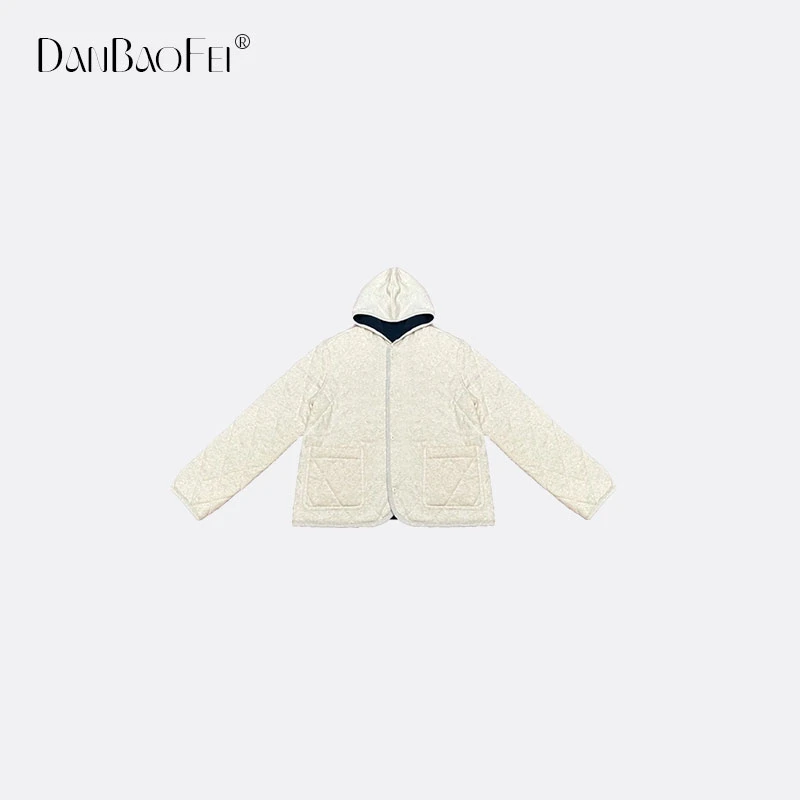 【雅雅】 休闲简约双面穿连帽卫衣棉袄外套 YLM00400