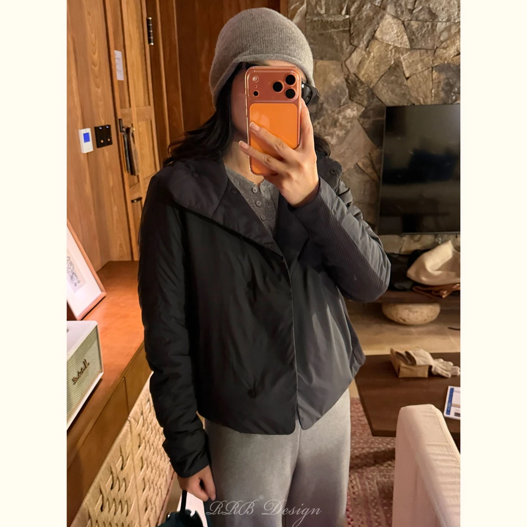 RRB Design​「无束轻盈」防风高领轻便拼接保暖短款棉服外套