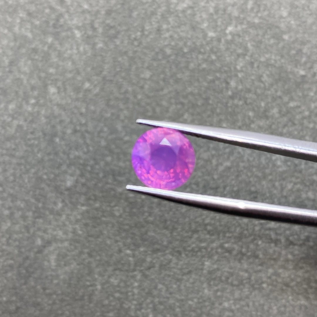 无烧幻想粉蓝宝石2.6ct火彩璀璨紫粉红火彩稀缺好货小价高性价比