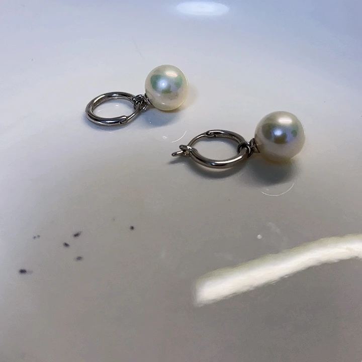 淡水珍珠耳饰银S925镶嵌