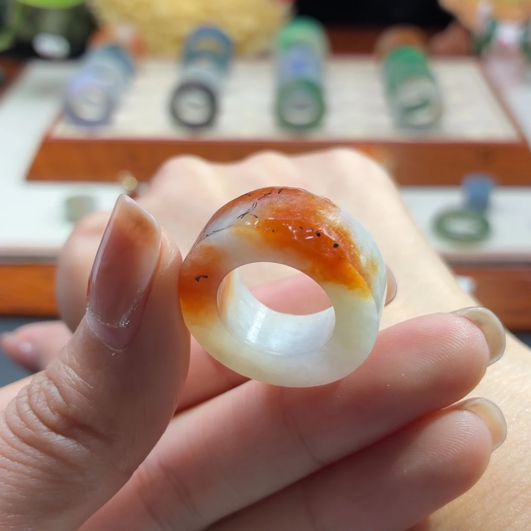 未镶嵌定制翡翠红白锦鲤9-16#有纹