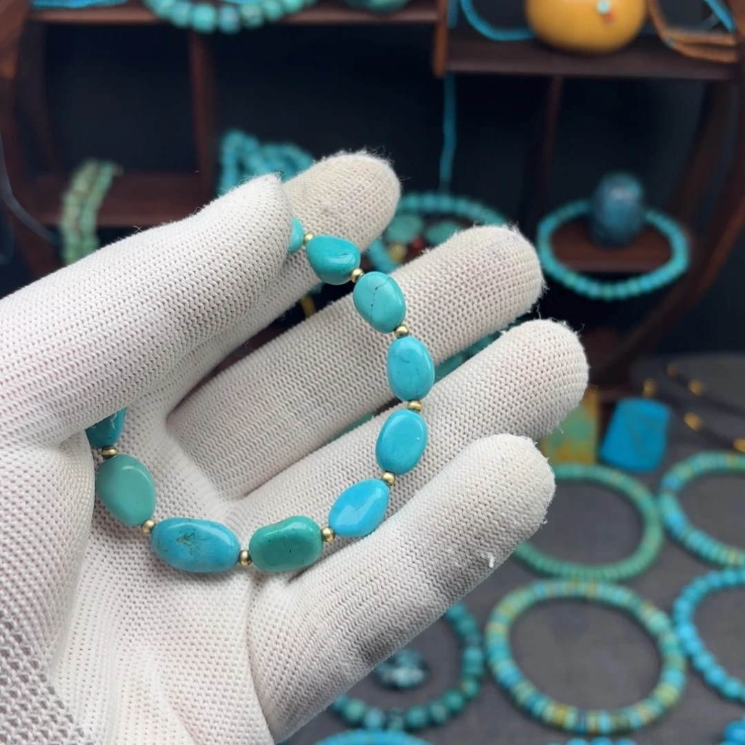 夜***斓绿松石单圈无镶嵌