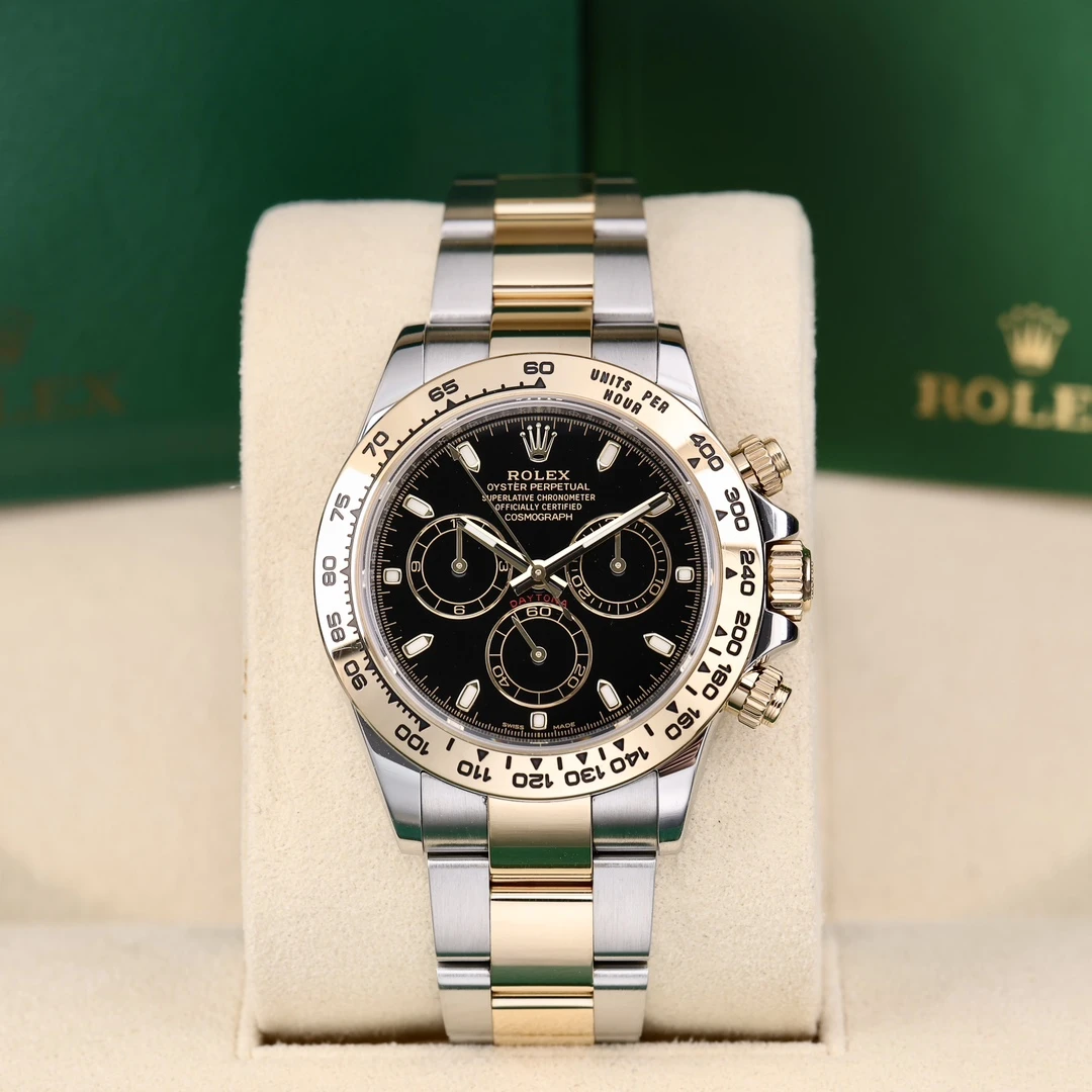 95新 Rolex/劳力士 116503 黑盘间黄金表节 40mm 2019年11月保卡