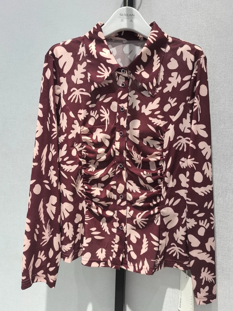 3601239安克拉印花纱衣衬衫