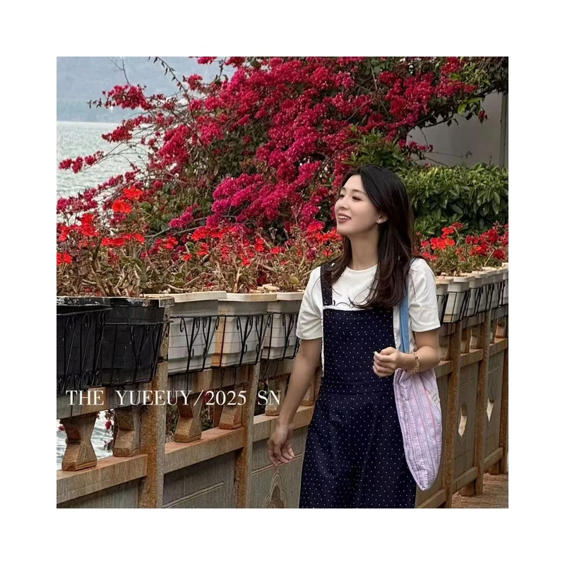 “波点”百搭背带裤